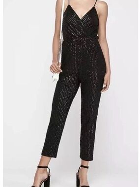 Express Black Sequin Jumpsuit